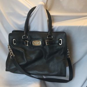 Black Leather Michael Kors Tote Satchel